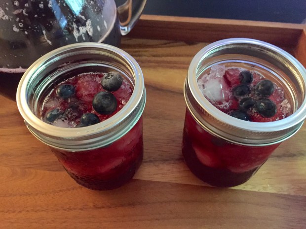 Jus de Bissap or Hibiscus juice with pomegranate