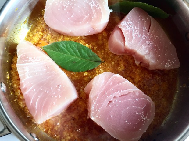 African fish bouillon with red palm oil