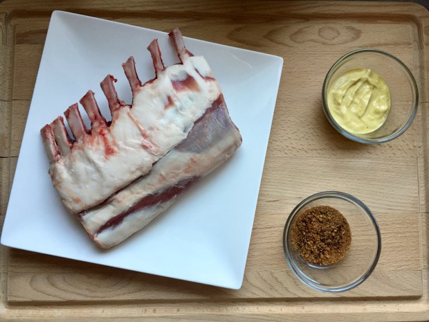 Grilled mustard and Caribbean spiced lamb rack