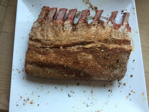 Grilled mustard and Caribbean spiced lamb rack