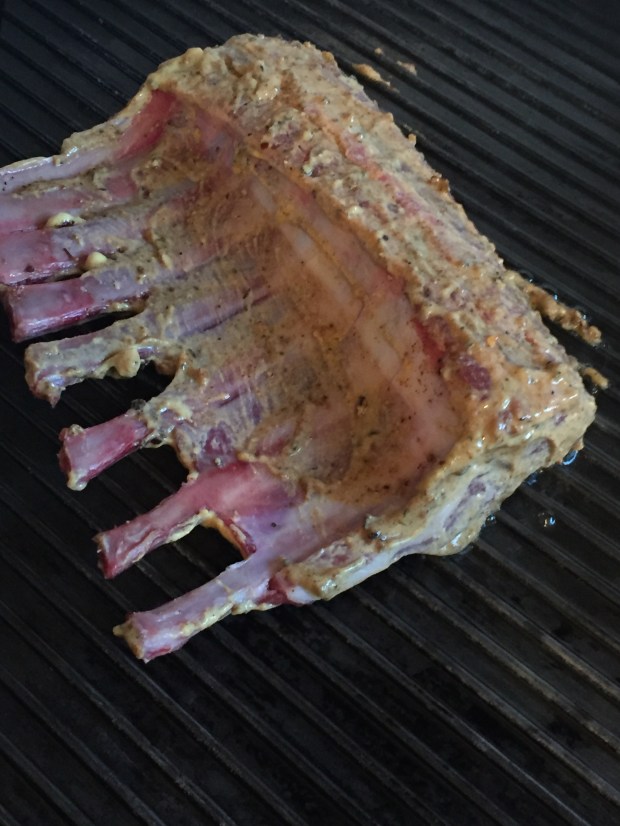 Grilled mustard and Caribbean spiced lamb rack