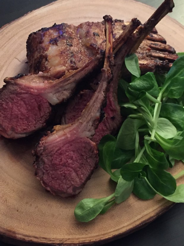 Grilled mustard and Caribbean spiced lamb rack